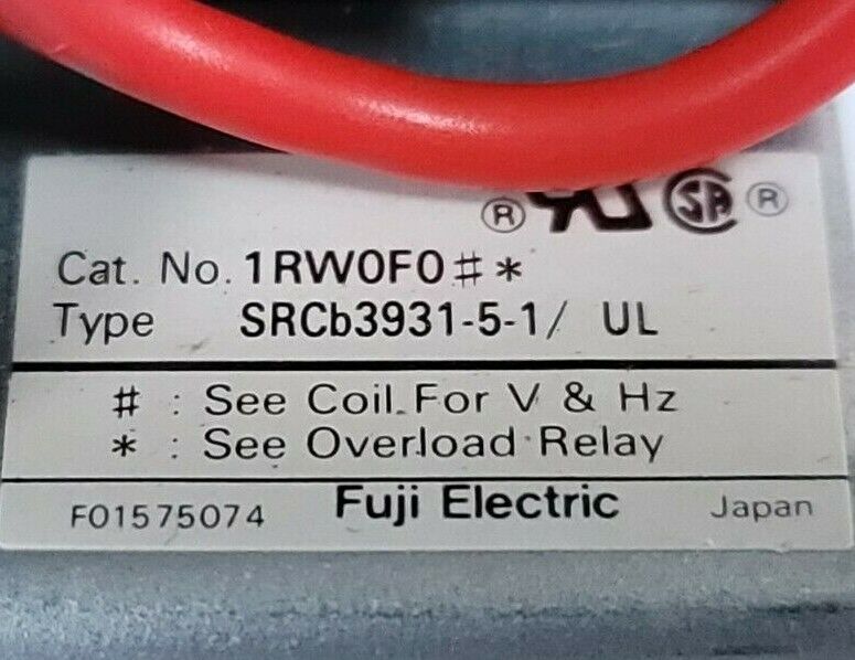 NEW FUJI ELECTRIC SRCB3931K-5-1/UL NON-REVERSING STARTER 1RW0F0