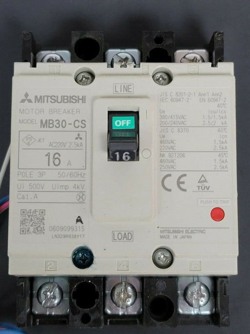 MITSUBISHI MB30-CS CIRCUIT BREAKER 16A, 3POLE 50/60HZ MB30CS