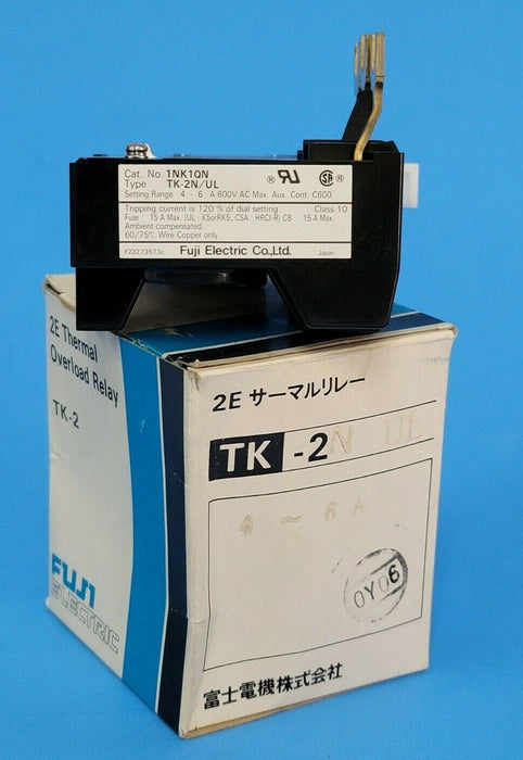 NIB FUJI ELECTRIC TK-2N/UL 2E THERMAL OVERLOAD RELAY TK-2 1NK1QN 4~6A