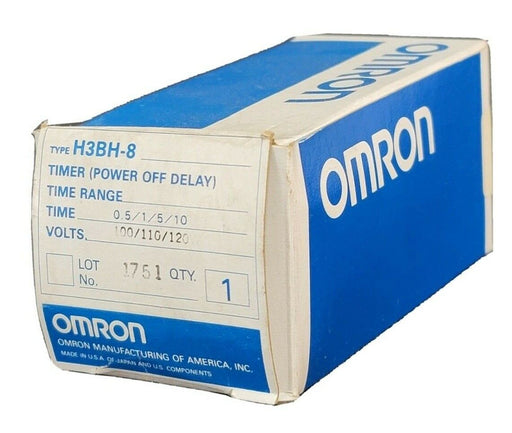 NIB OMRON H3BH-8 TIMER (POWER OFF DELAY) TIME: 0.5/1/5/10 VOLTS: 100/110/120