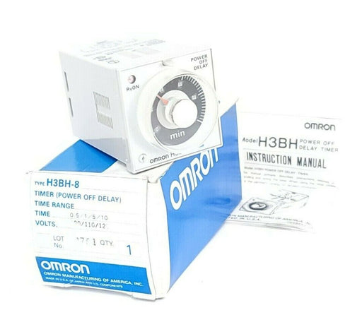 NIB OMRON H3BH-8 TIMER (POWER OFF DELAY) TIME: 0.5/1/5/10 VOLTS: 100/110/120