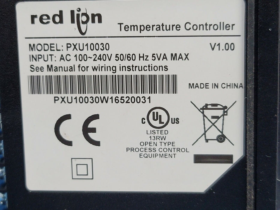 NEW RED LION PXU10030 TEMPERATURE CONTROLLER AC 100~240V 50/60HZ V1.00