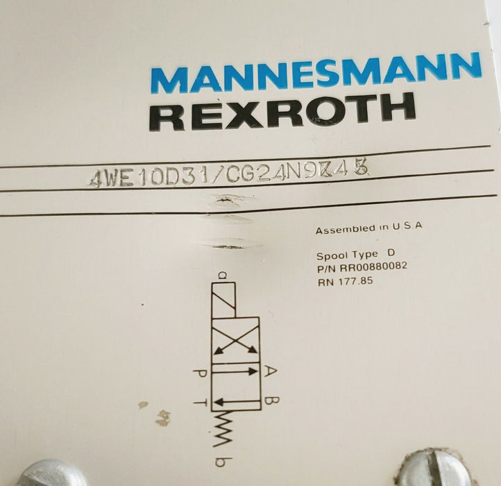 NEW MANNESMANN REXROTH 4WE10D31/CG24N9K4 HYDRAULIC SOLENOID VALVE 24V RR00880082