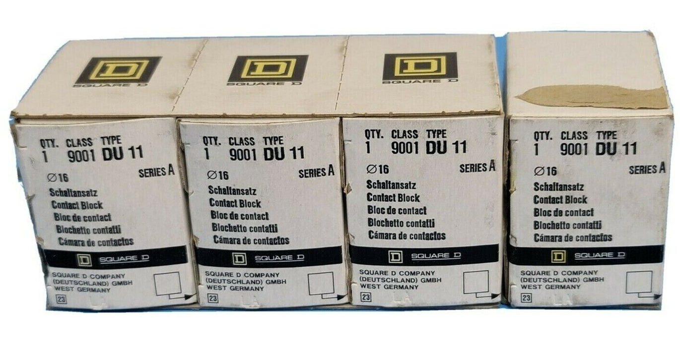 LOT OF 4 NIB SQUARE D 9001DU11 CONTACT BLOCKS 9001-DU11 SER. A