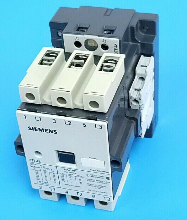 SIEMENS 3TF4810A-K6 CONTACTOR 3-POLE 110/120VAC 3TF48