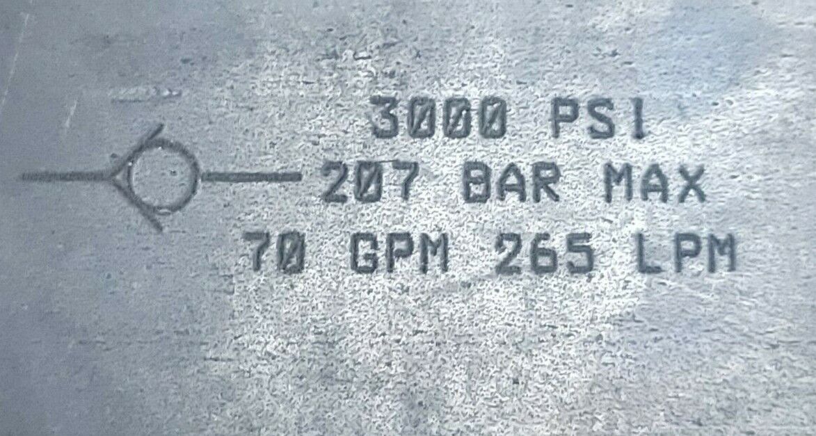 NIB PARKER C2000S CHECK VALVE C2000S-10KW 3000PSI 207 BAR MAX 70 CPM 265 LPM