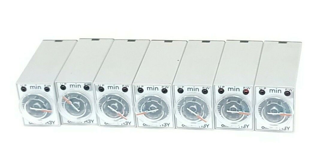 LOT OF 7 OMRON H3Y-2 TIMERS H3Y2 120VAC 0-3 MINUTE