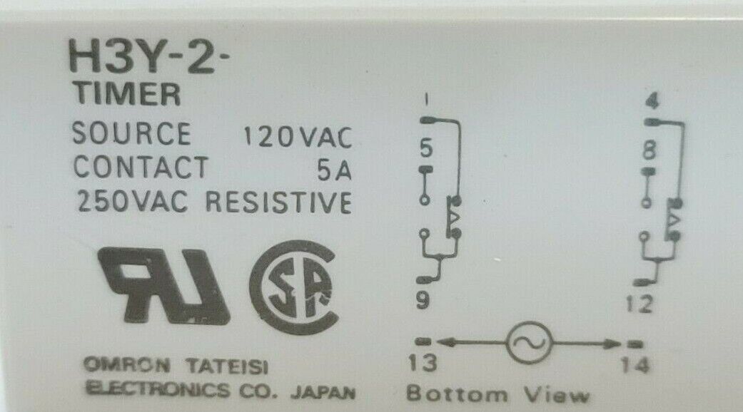 LOT OF 7 OMRON H3Y-2 TIMERS H3Y2 120VAC 0-3 MINUTE