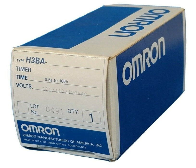 NIB OMRON H3BA-8-AC100/110/120 TIMER 0.5S TO 100H 100/110/120VAC