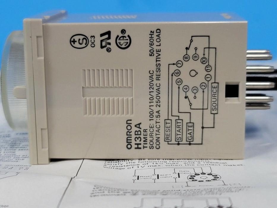 NIB OMRON H3BA-8-AC100/110/120 TIMER 0.5S TO 100H 100/110/120VAC