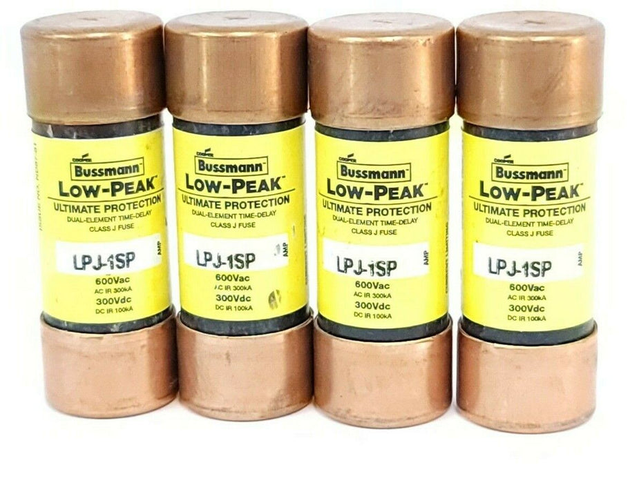 LOT OF 4 NEW BUSSMANN LPJ-1SP LOW-PEAK CLASS J FUSES LPJ1SP