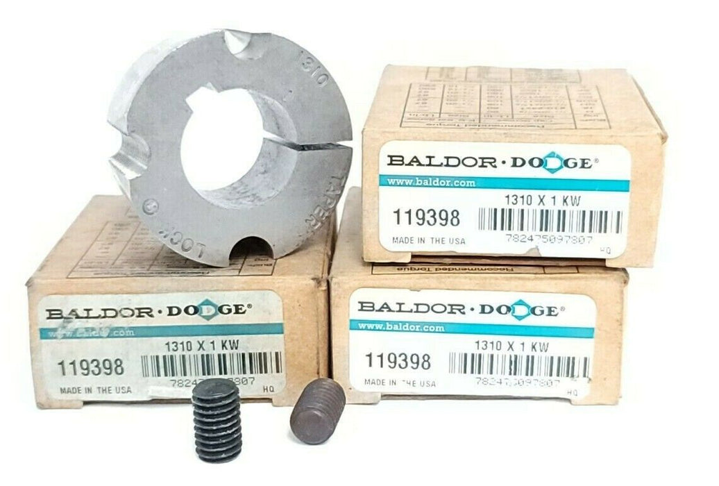 LOT OF 3 NIB BALDOR DODGE 119398 TAPER LOCK BUSHINGS 1310 X 1 KW
