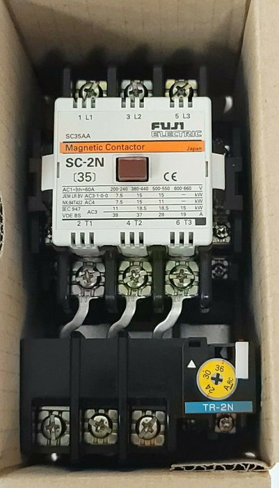 NIB FUJI ELECTRIC SW-2N MAGNETIC SWITCH SW-2N-35 W/ TR-2N OVERLOAD RELAY