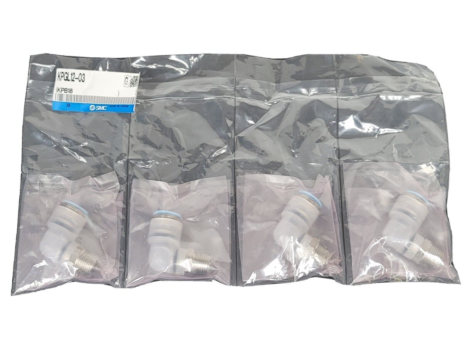 LOT OF 4 NEW SMC KPGL12-03 FITTINGS KPGL1203