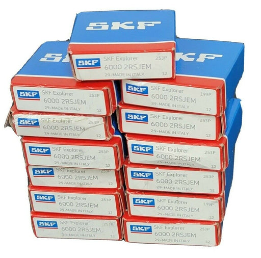 LOT OF 13 NIB SKF 6000-2RSJEM BEARINGS 60002RSJEM