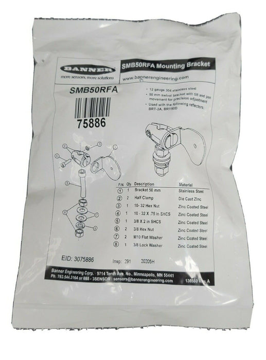 LOT OF 3 NEW BANNER SMB50RFA MOUNTING BRACKETS 75886