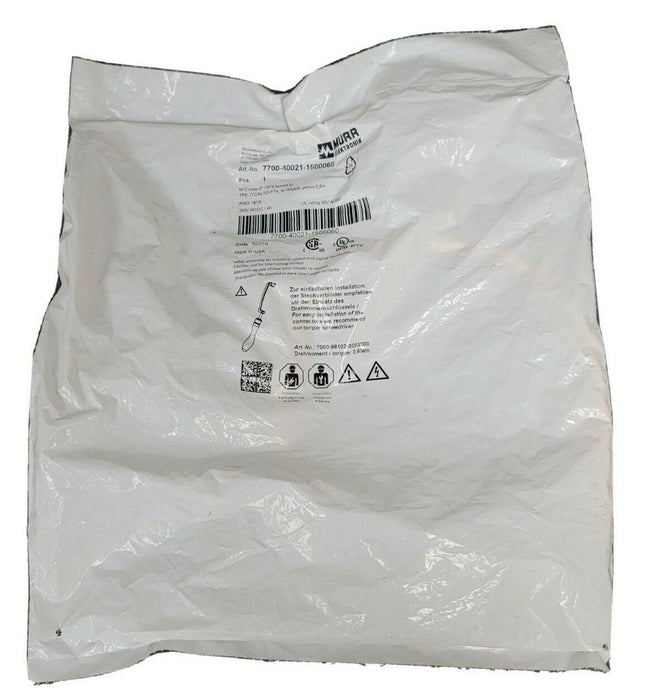 NEW MURR ELEKTRONIX 7700-40021-1500060 M12 MALE 0° / M12 FEMALE 0° CORDSET