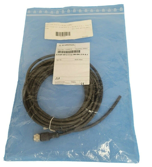 NEW SCHMERSAL P/N: 1209918 CABLE A-K4P-M12-S-G-5M-BK-2-X-A-1