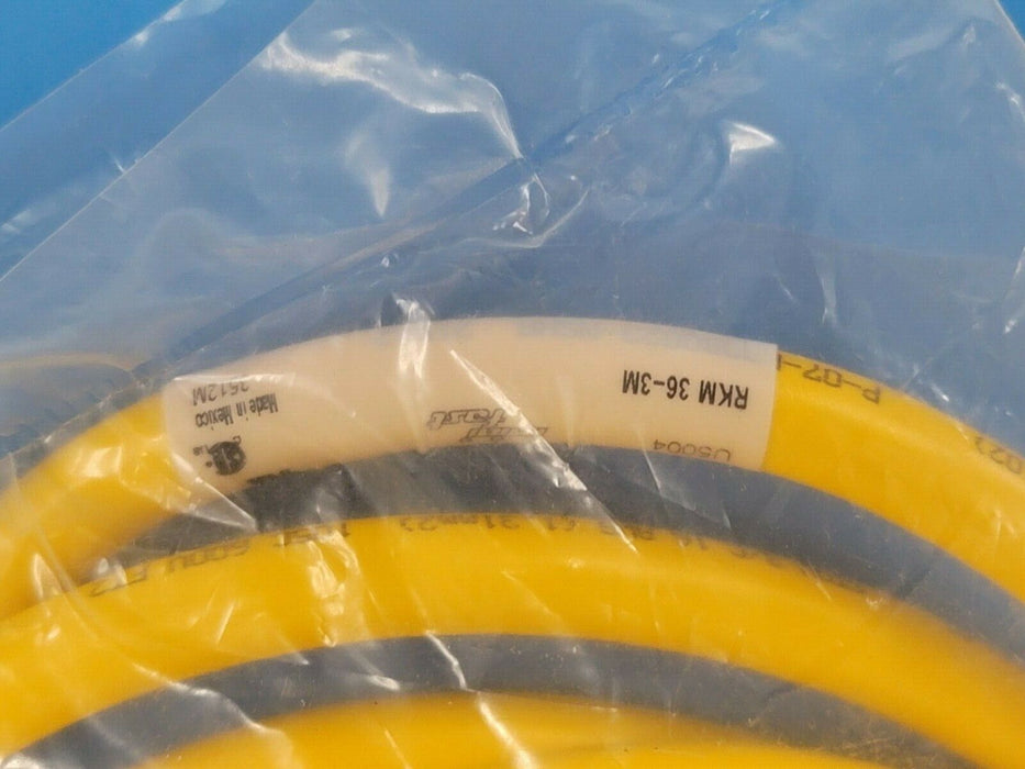 NEW TURCK RKM 36-3M MINIFAST CORDSET 600V 10A, IDENT. NO. U5004