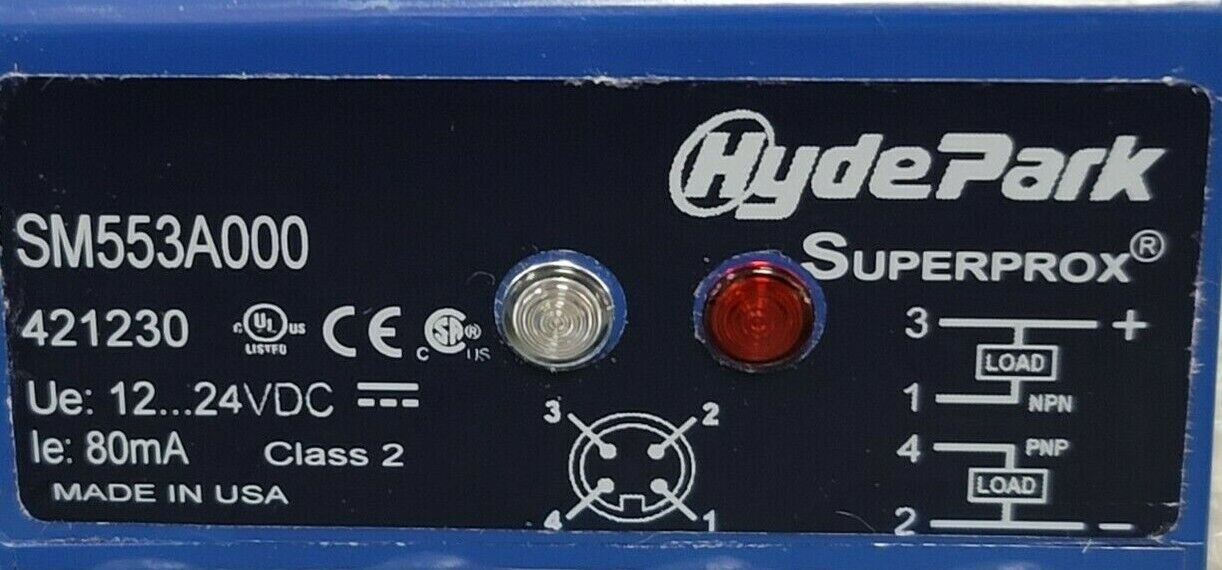 NIB SCHNEIDER ELECTRIC HYDE PARK SM553A000 ULTRASONIC PROXIMITY SENSOR