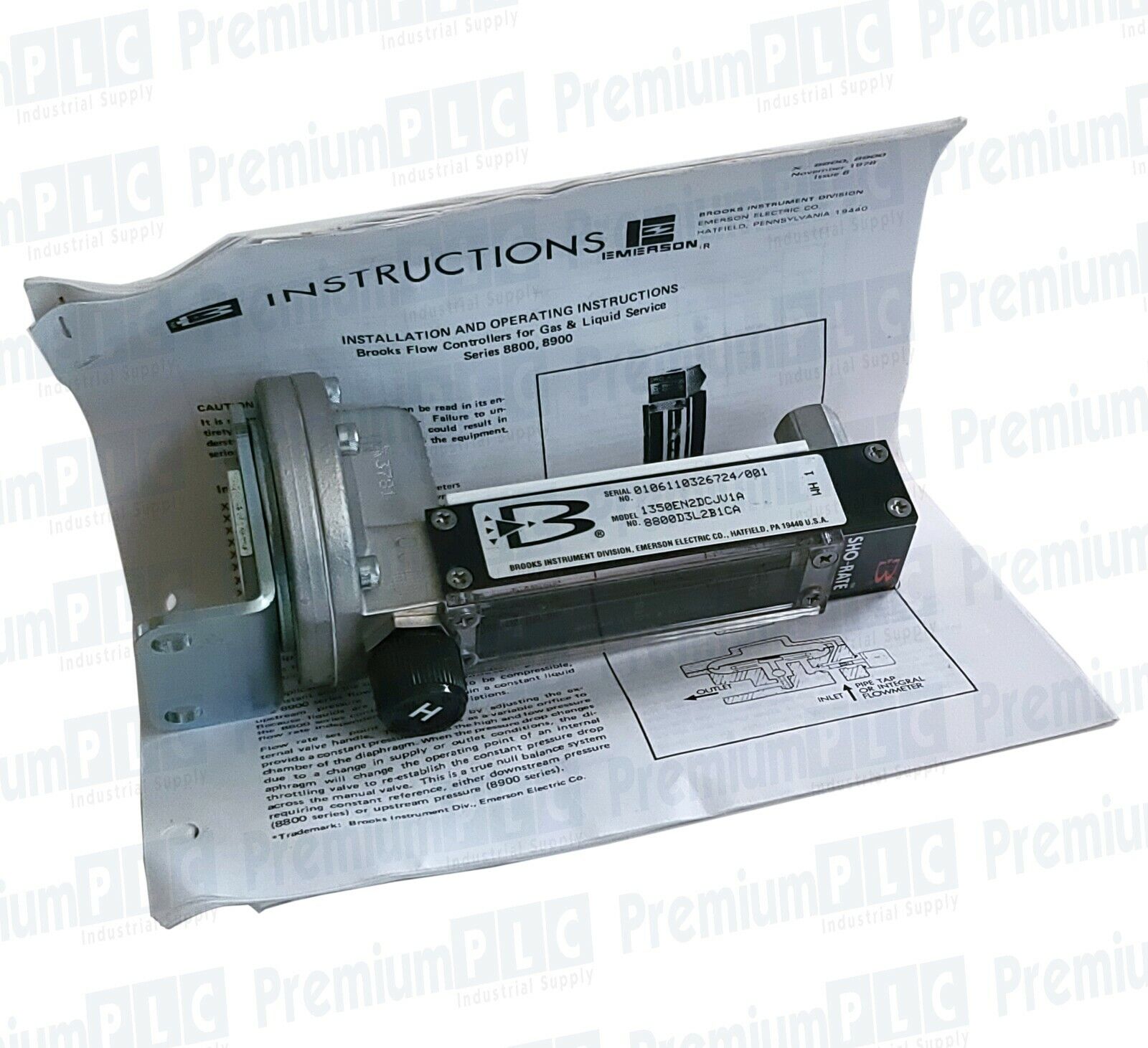 NEW BROOKS INSTRUMENTS 1350 SHO-RATE FLOW METER 1350EN2DCJV1A / 8800D3L2B1CA