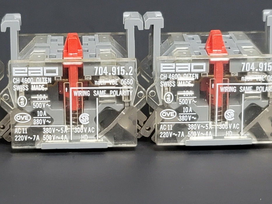 LOT OF 6 EAO 704.915.2 SWITCHING ELEMENTS 1NC 10A