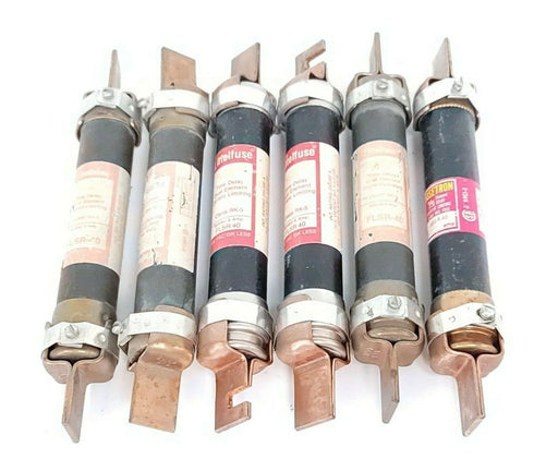LOT OF 6 LITTELFUSE FLSR-40 CLASS RK-5 SLO BLO TIME DELAY DUAL ELEMENT FUSES