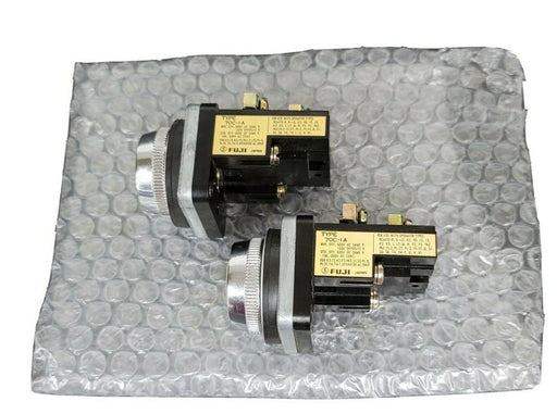 LOT OF 2 NEW FUJI ELECTRIC 70C-IA CONTACT BLOCKS 70CIA, YELLOW CAP PUSHBUTTON