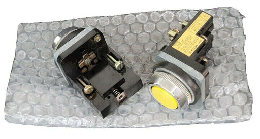 LOT OF 2 FUJI ELECTRIC 70C-IA CONTACT BLOCKS 70CIA, YELLOW CAP PUSHBUTTON