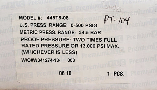 NEW BARKSDALE 445 SERIES PRESSURE TRANSMITTER 445T5-08 PRESS. RANGE 0-500 PSIG