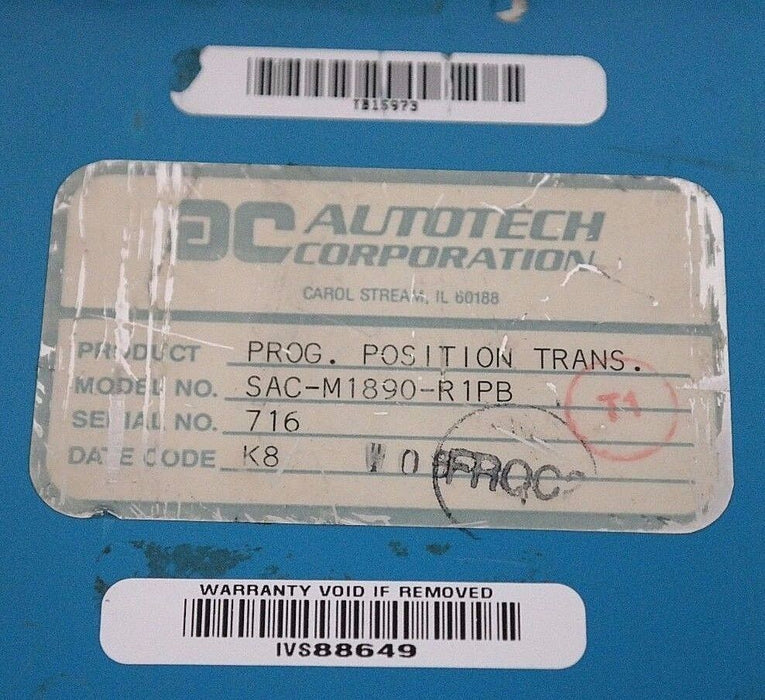 REPAIRED AUTOTECH CONTROLS SAC-M1890-R1PB PROGRAMMABLE POSITION TRANSDUCER M1890