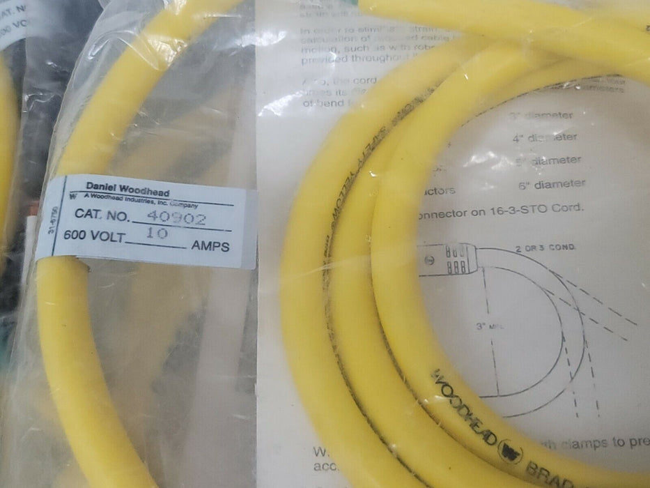 LOT OF 4 NEW BRAD HARRISON WOODHEAD 40902 MINI-CHANGE CORDSETS 600VOLT, 10AMPS