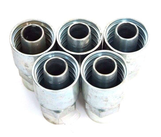 LOT OF 5 NEW PARKER 1J043-16-16 CRIMP FITTING SEAL LOK RIGID STRAIGHT 1" SILVER