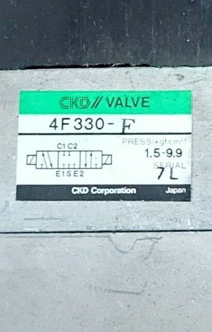 CKD 4F330-F PNEUMATIC PILOT VALVE AC200V 4F330F, PRESSURE: 1.5-9.9