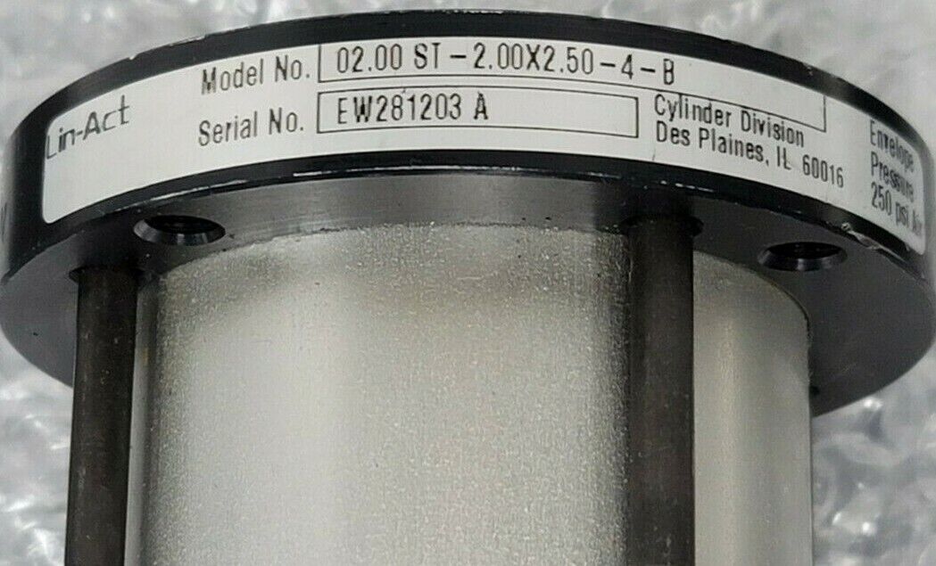 LIN-ACT 02.00 ST-2.00X2.50-4-B CYLINDER 250 PSI AIR