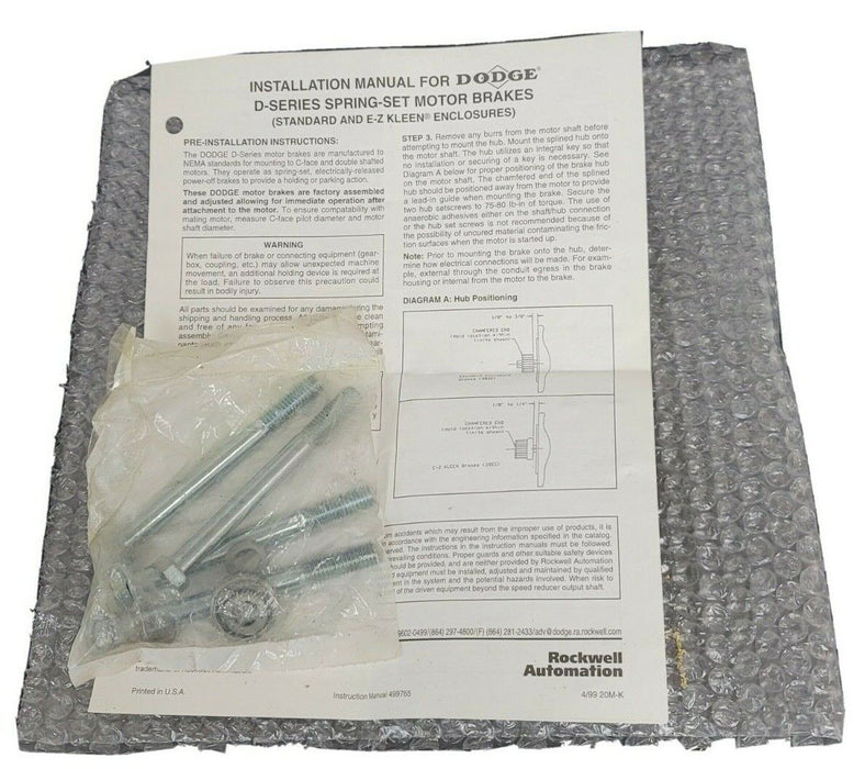 DODGE DBSC-6 LESS HUB SIZE: 230/460 VAC STOCK # 025623