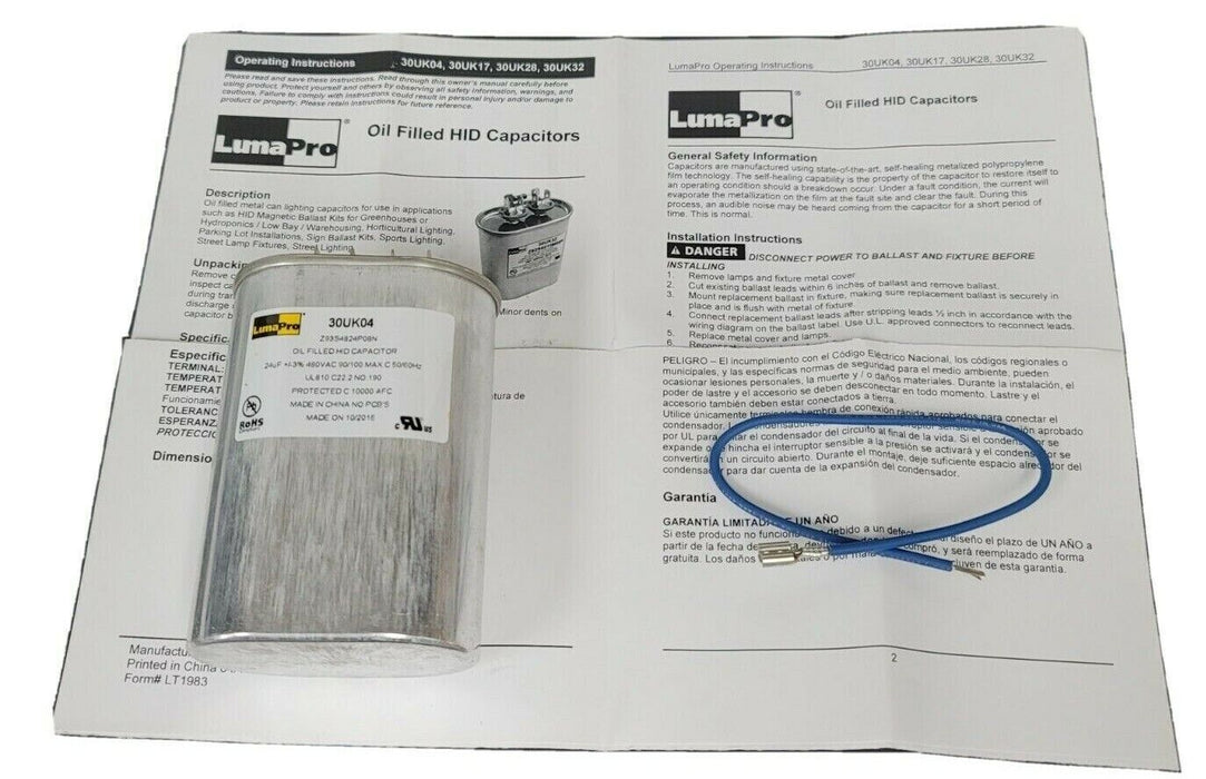 NIB LUMAPRO 30UK04 OIL-FILLED HID CAPACITOR