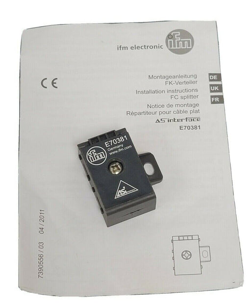 NEW IFM E70381 FLAT CABLE SPLITTER