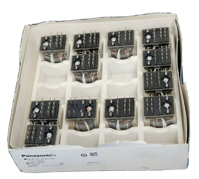BOX OF 12 NEW PANASONIC HC4-H-AC115V 110/120V RELAYS