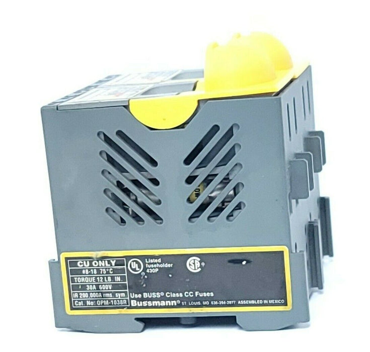 LOT OF 2 COOPER BUSSMANN OPM-1038R FUSE BLOCKS 30A 600V