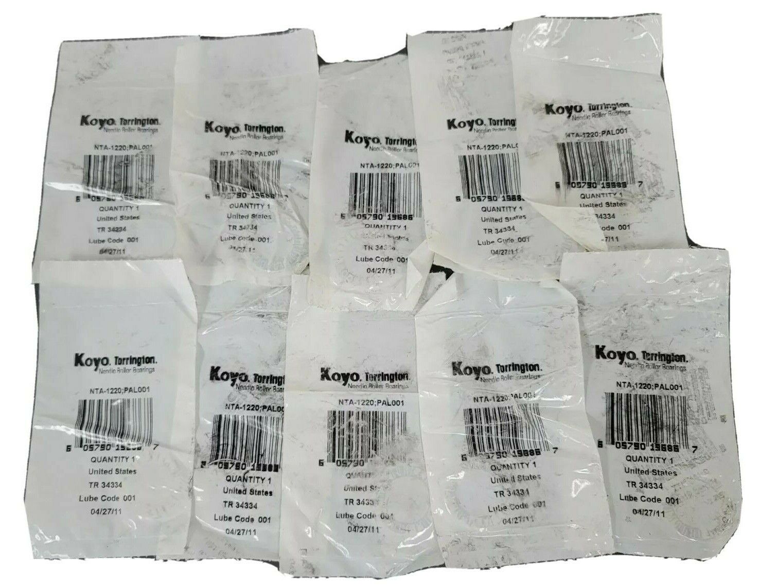 LOT OF 10 NEW KOYO TORRINGTON NTA-1220 PAL001 NEEDLE ROLLER THRUST BEARINGS