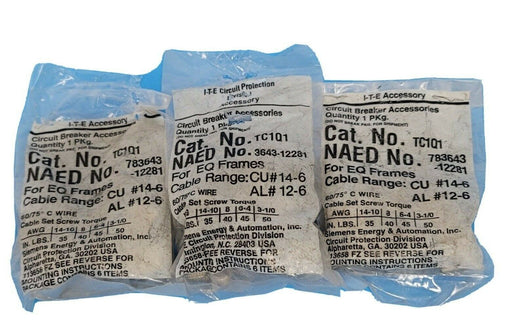 LOT OF 3 NEW ITE SIEMENS TC1Q1 CIRCUIT BREAKER LUG KITS (3 PACKS OF 6)