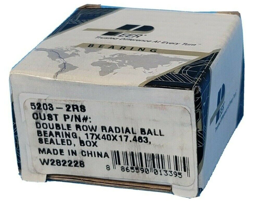 NIB PEER 5203-2RS DOUBLE ROW RADIAL BALL BEARING