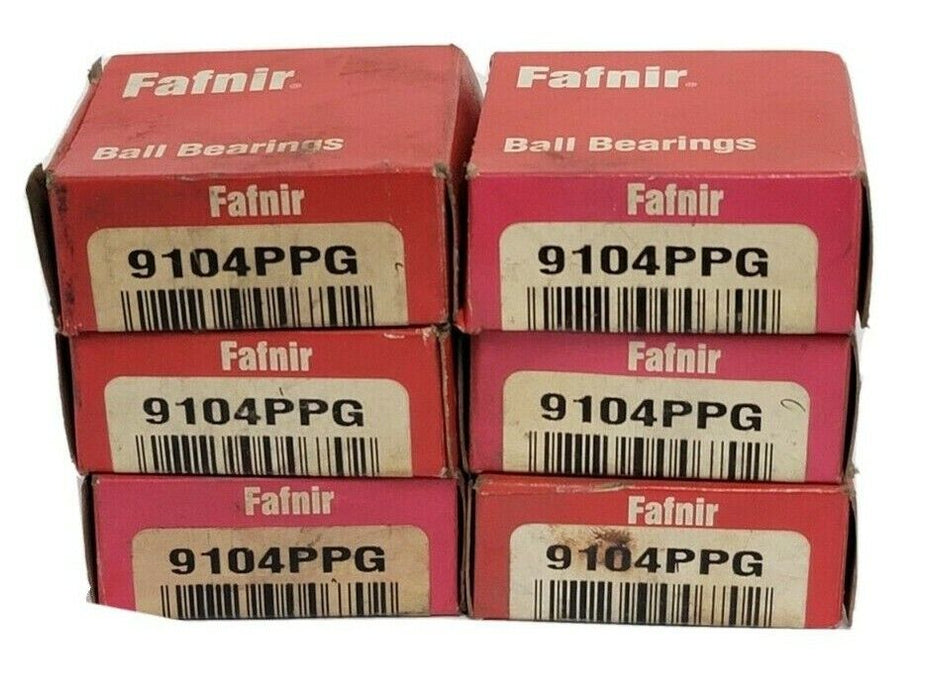 LOT OF 6 NIB FAFNIR 9104PPG RADIAL DEEP GROVE BALL BEARINGS