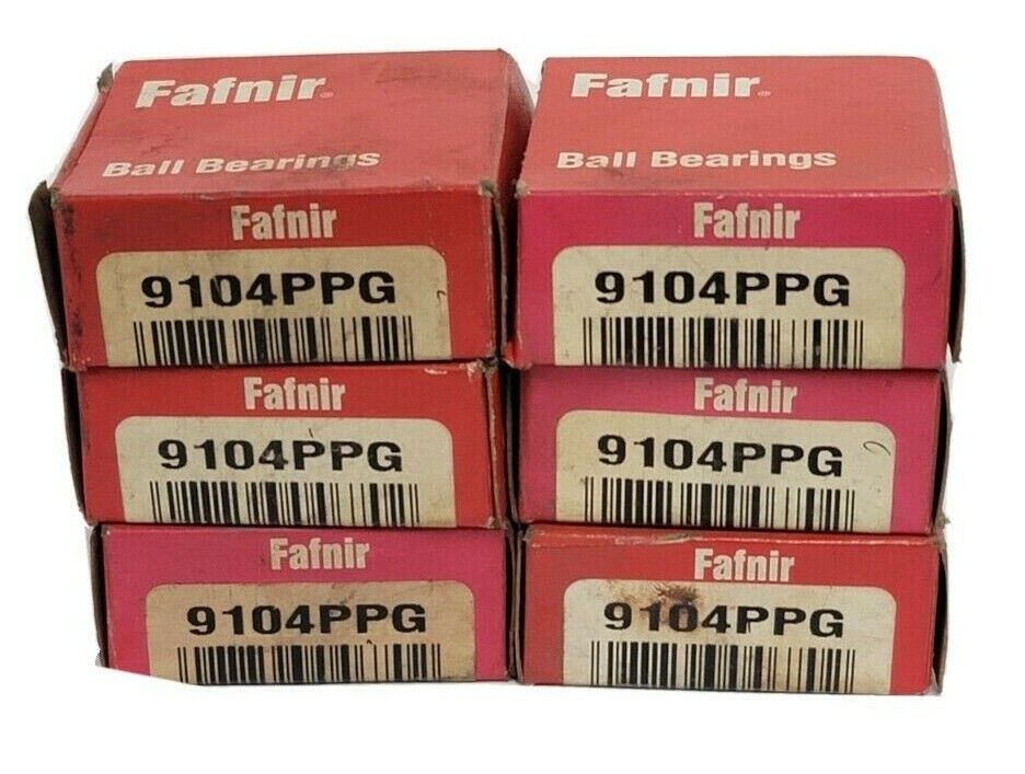 LOT OF 6 NIB FAFNIR 9104PPG RADIAL DEEP GROVE BALL BEARINGS