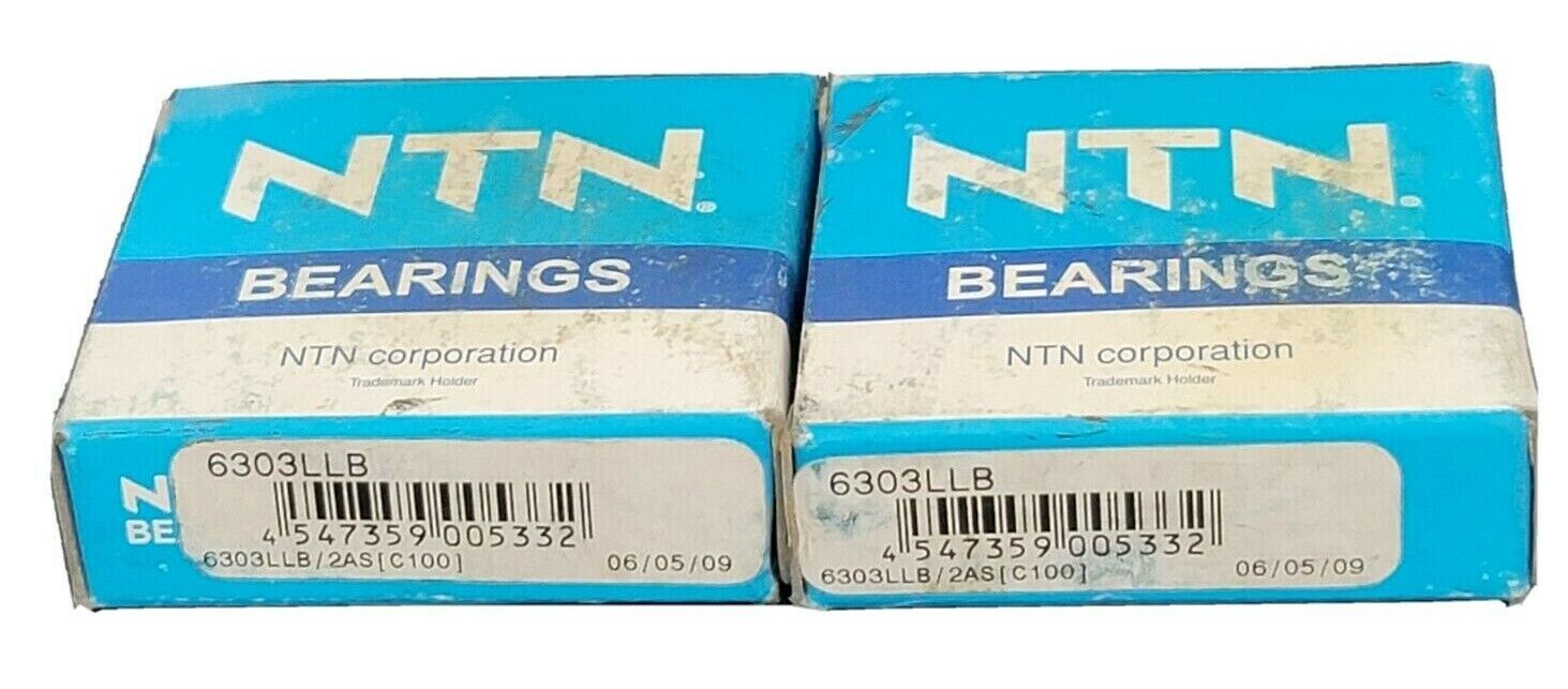 LOT OF 2 NIB NTN 6303LLB SMALL SIZE BALL BEARING