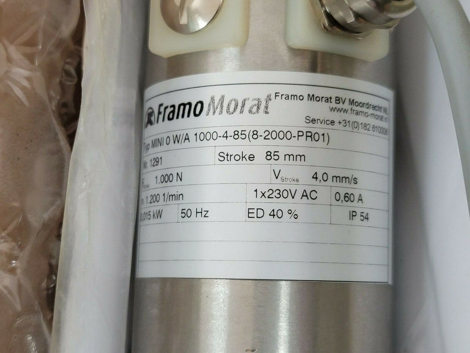NEW FRAMO MORAT MINI-0-W/A-1000-4-85(8-2000-PRO1) LINEAR ACTUATOR MINI0WA1000485