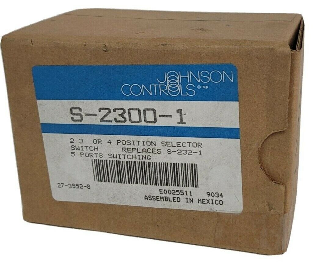 NEW JOHNSON CONTROLS S-2300-1 2, 3 OR 4 POSITION SELECTOR SWITCH S23001 S-232-1