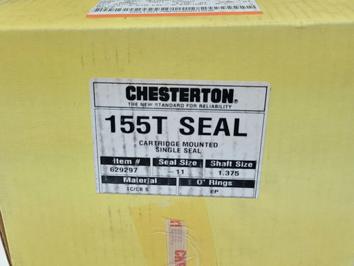 NIB CHESTERTON 155T SEAL CARTRIDGE MOUNTED SINGLE SEAL 629297 SHAFT SIZE 1.375