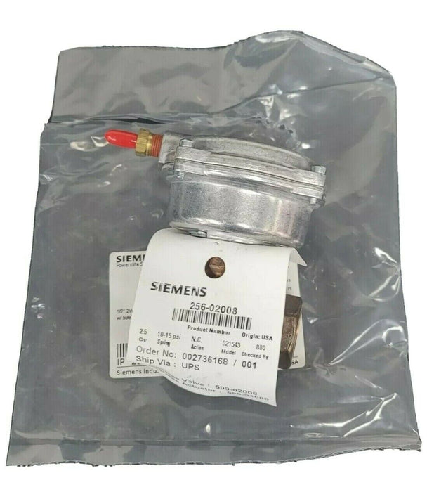 NEW SIEMENS 256-02008 VALVE 2WNC LN BR OR FxF CV=2.5 W/ 59901088 ACTUATOR